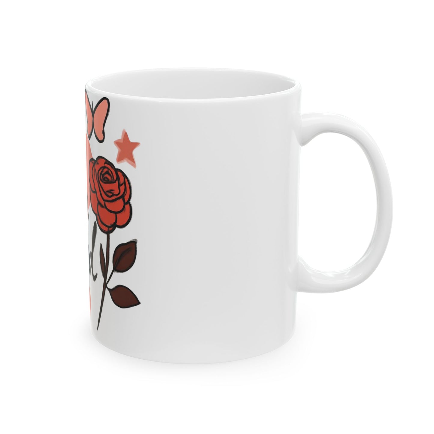 Be Kind Floral Heart Ceramic Mug