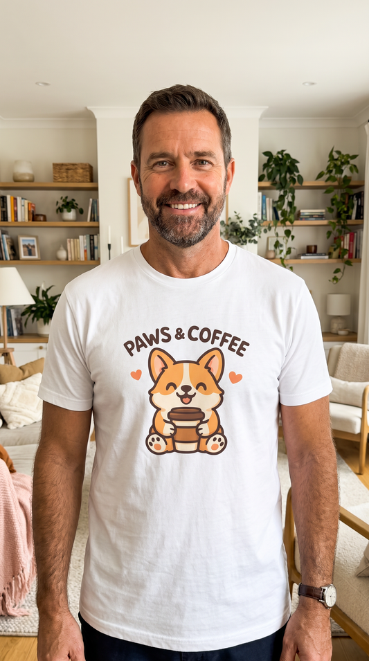 Paws & Coffee Graphic Tee ☕🐾