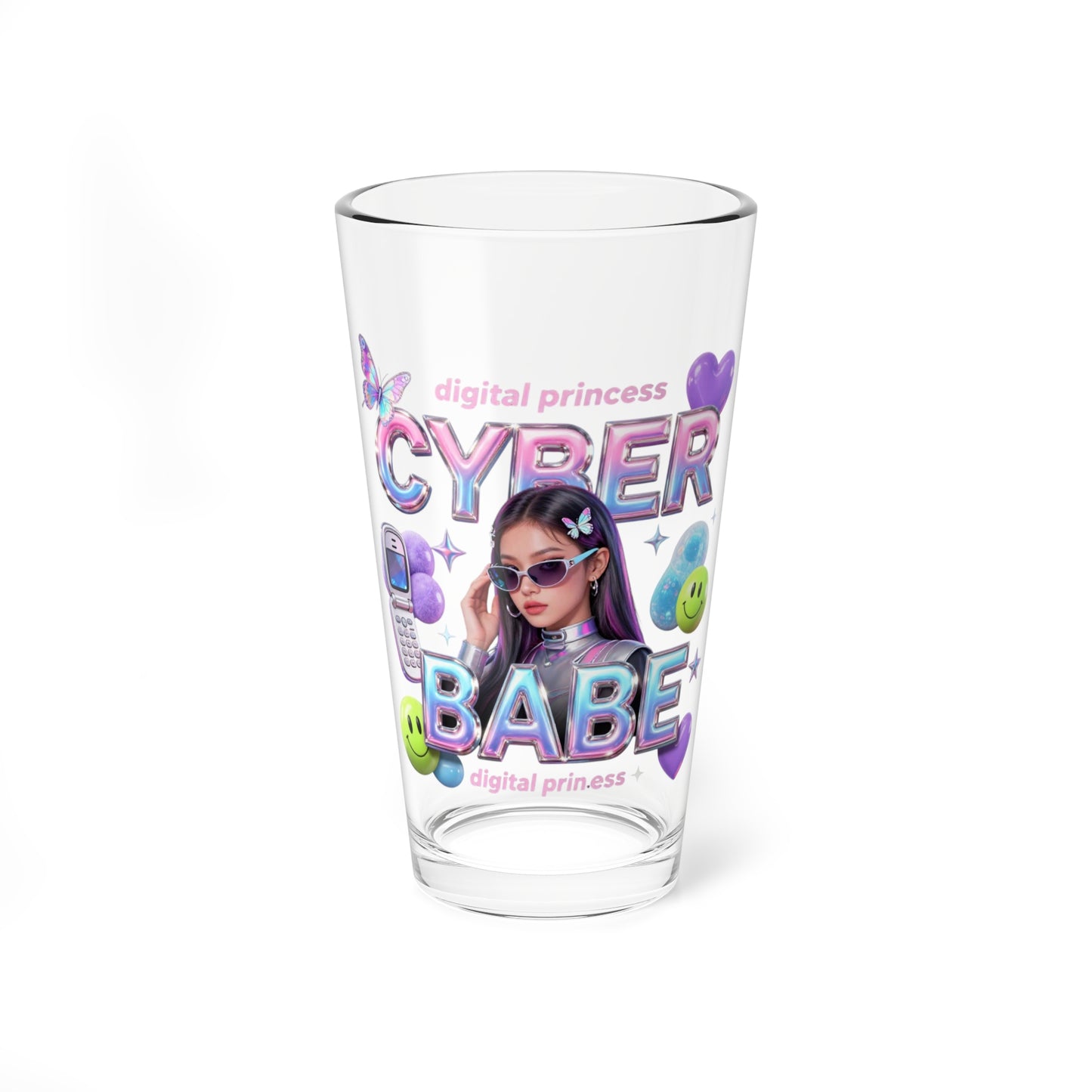 Cyber Babe Retro Y2K Mixing Glass — 16oz