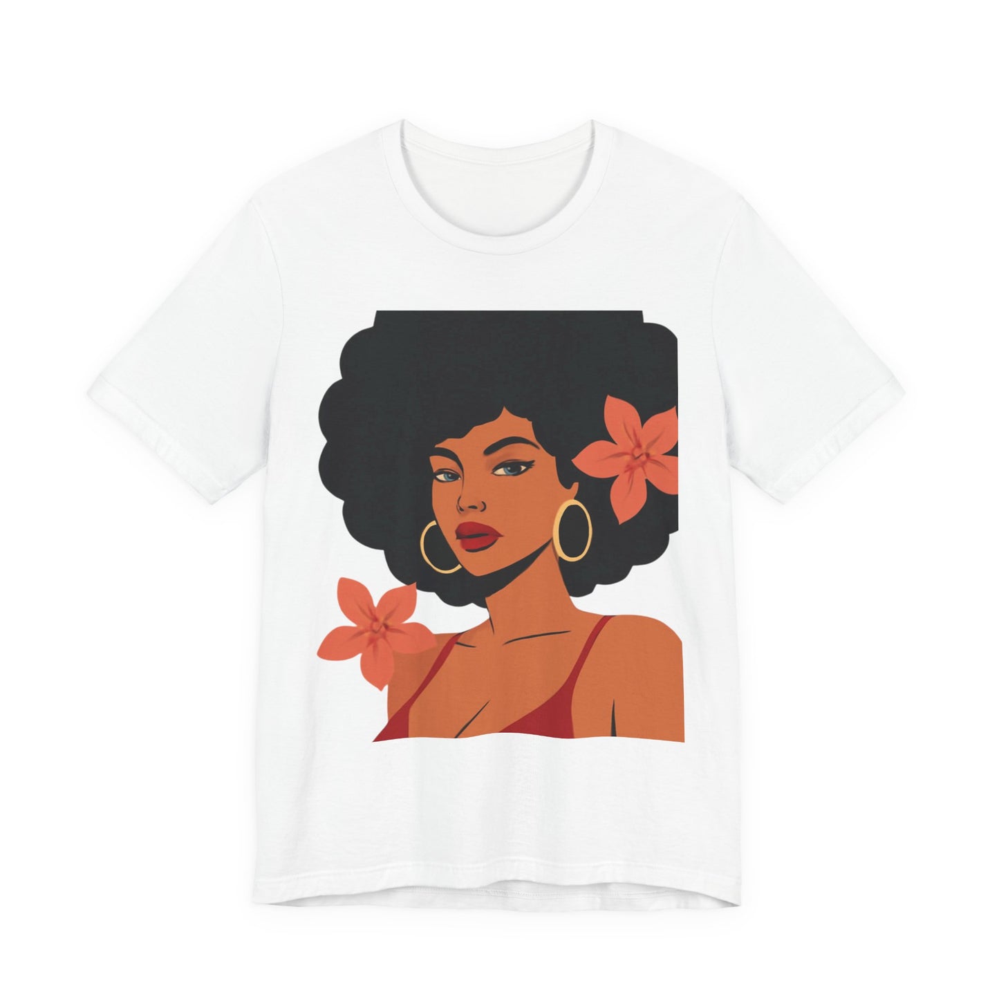 Afro Floral Portrait T‑Shirt