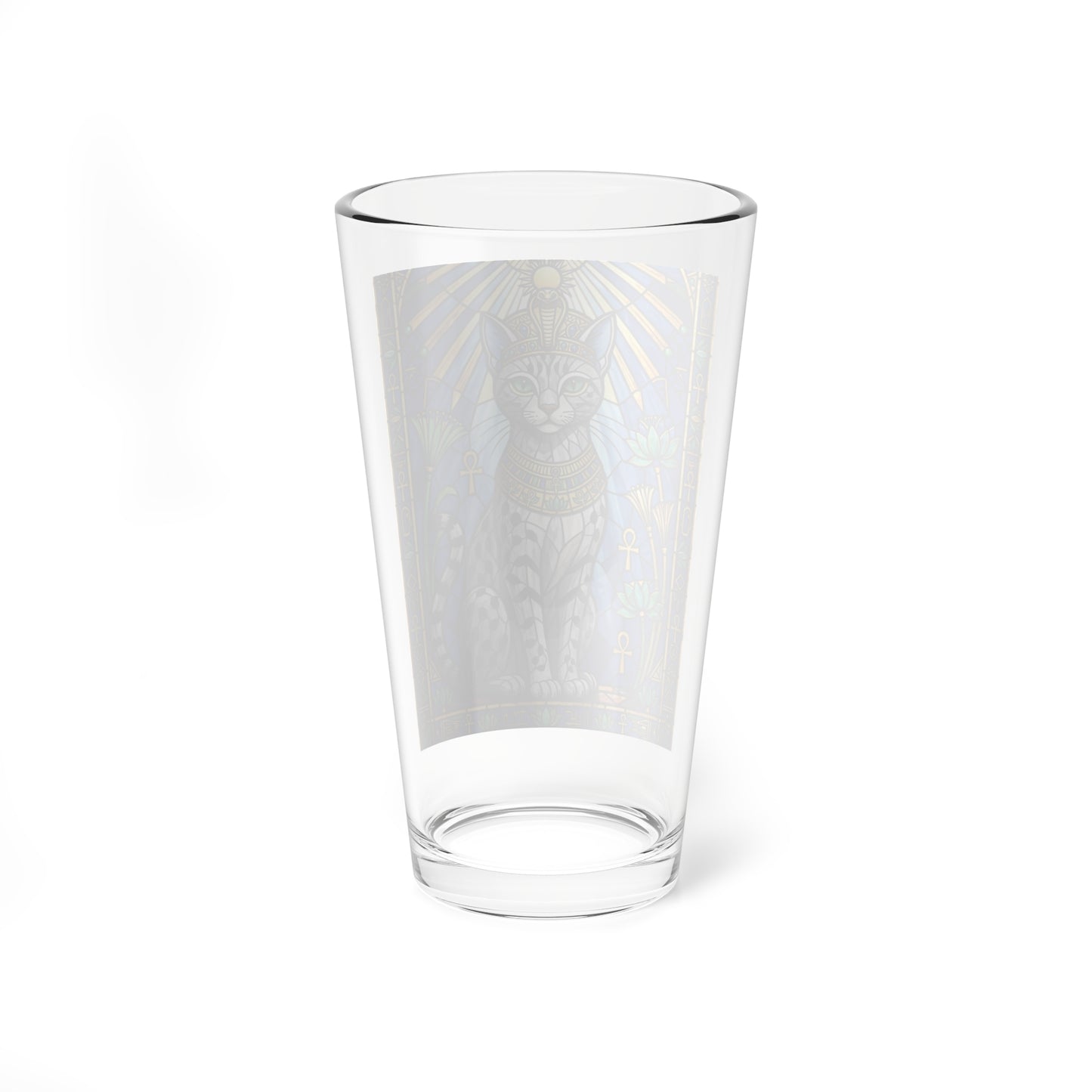 Egyptian Cat Pint Glass — 16oz Stained-Glass Style Mixing Glass