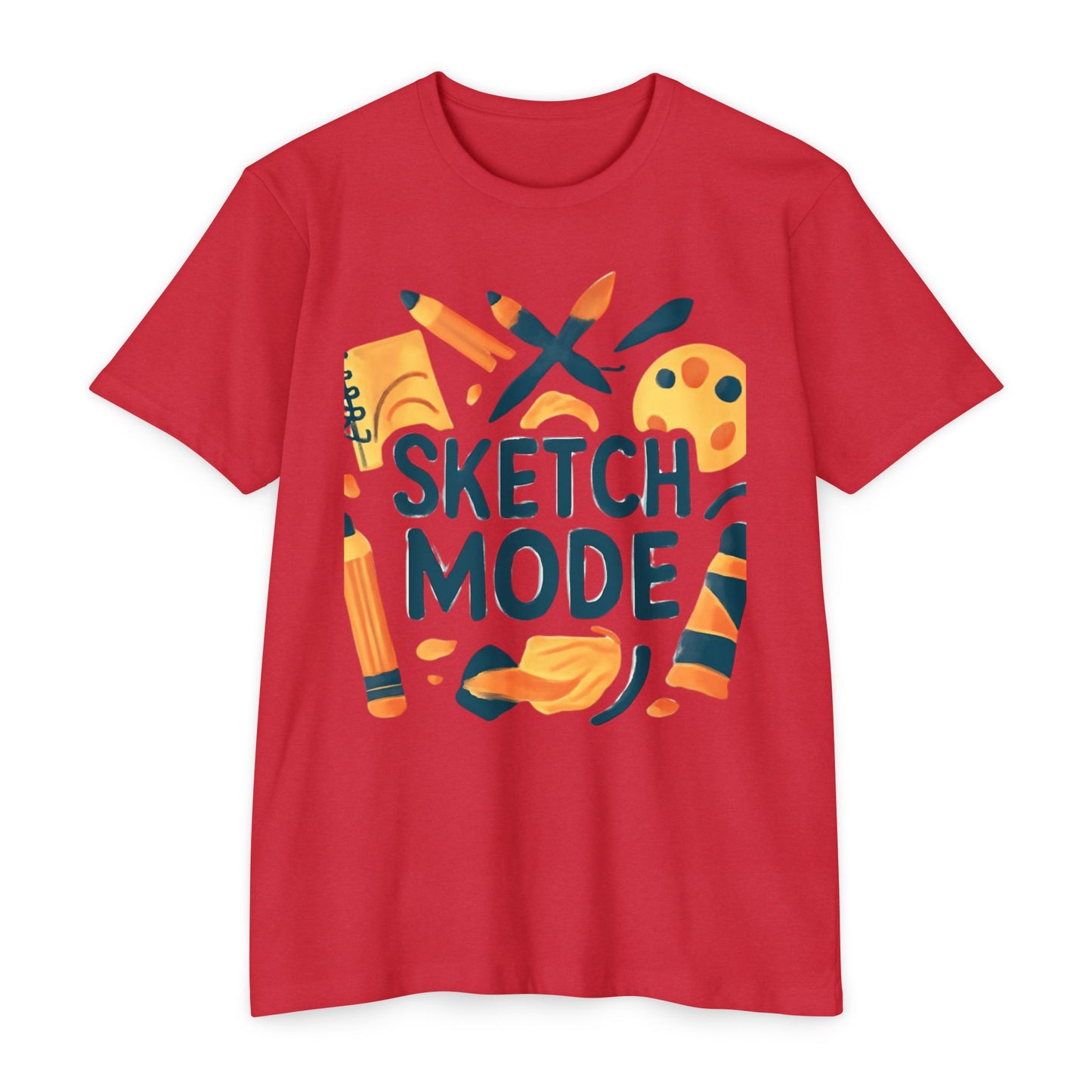 Sketch Mode T-Shirt — Artist Pencil & Palette Graphic Tee