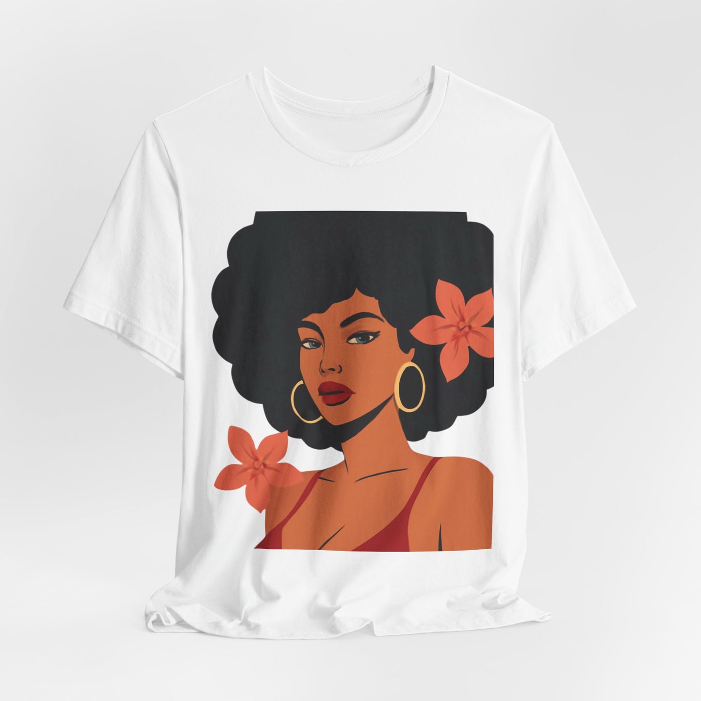 Afro Floral Portrait T‑Shirt