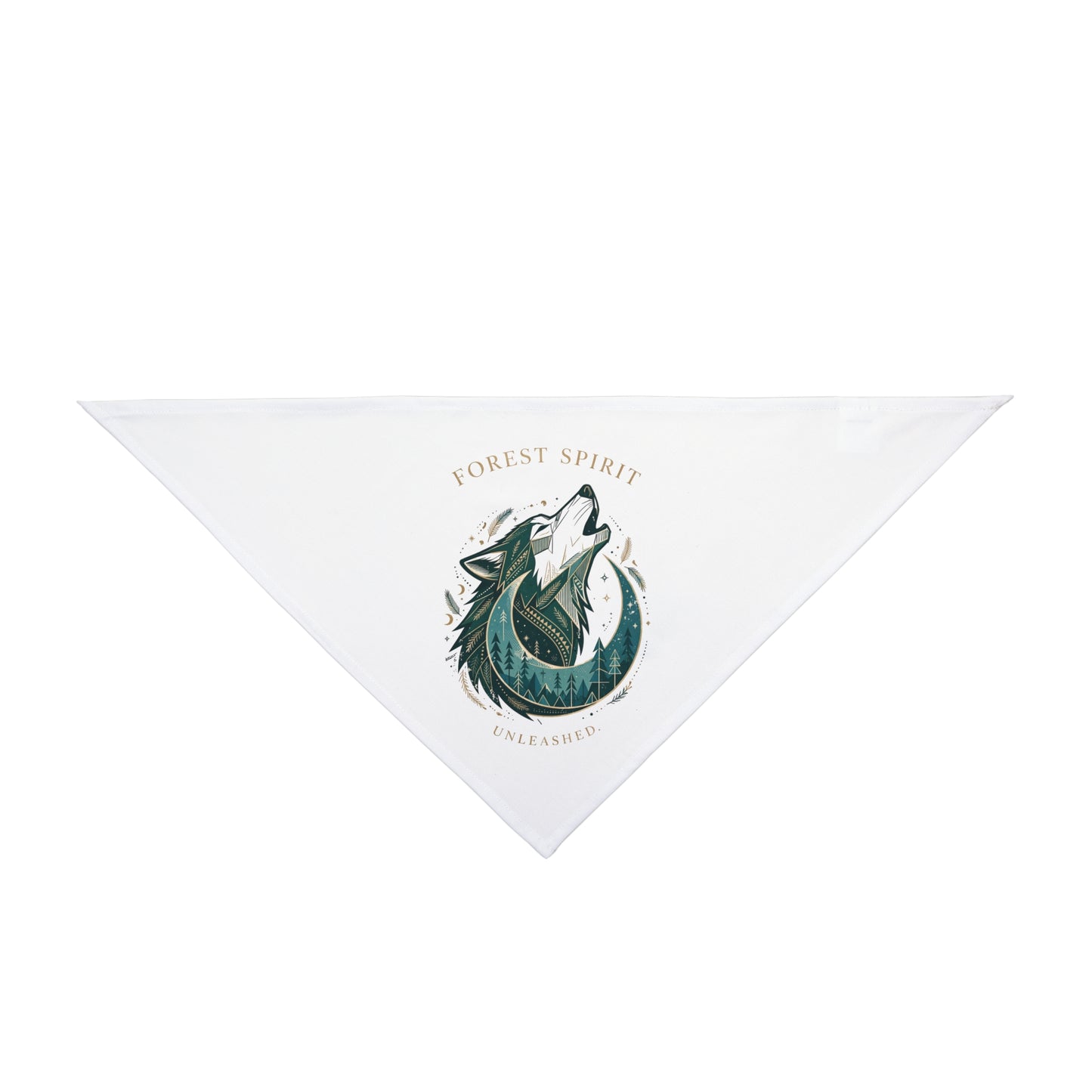 Forest Spirit Wolf Pet Bandana — Howling Wolf Dog Bandana