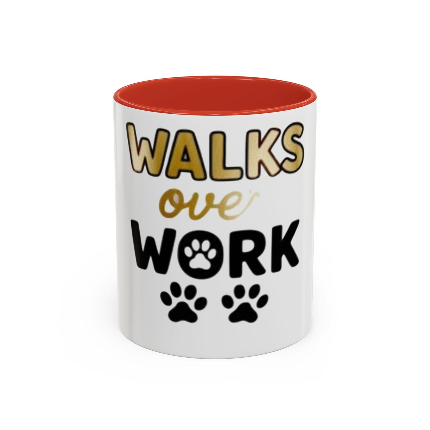 Coffee Mug — "Walks Over Work" Dog Lover Accent Mug (11/15 oz)