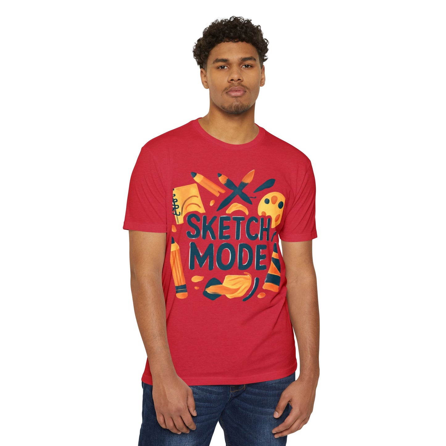 Sketch Mode T-Shirt — Artist Pencil & Palette Graphic Tee