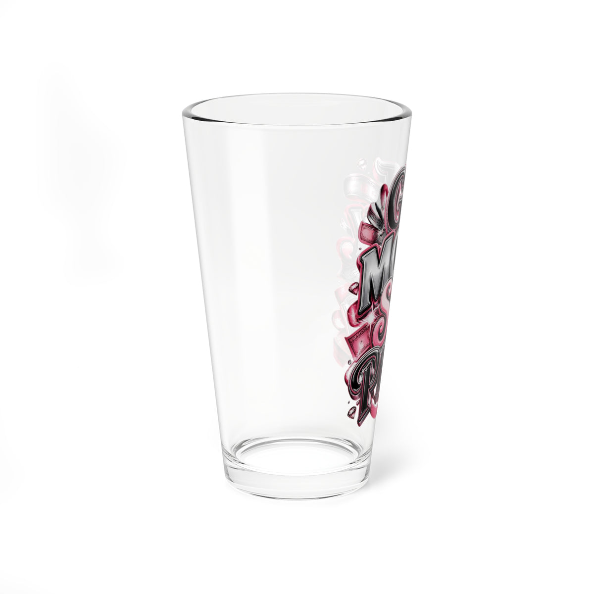 Mixing Glass - "Get Money Stay Pretty" Pink Typography Pint Glass