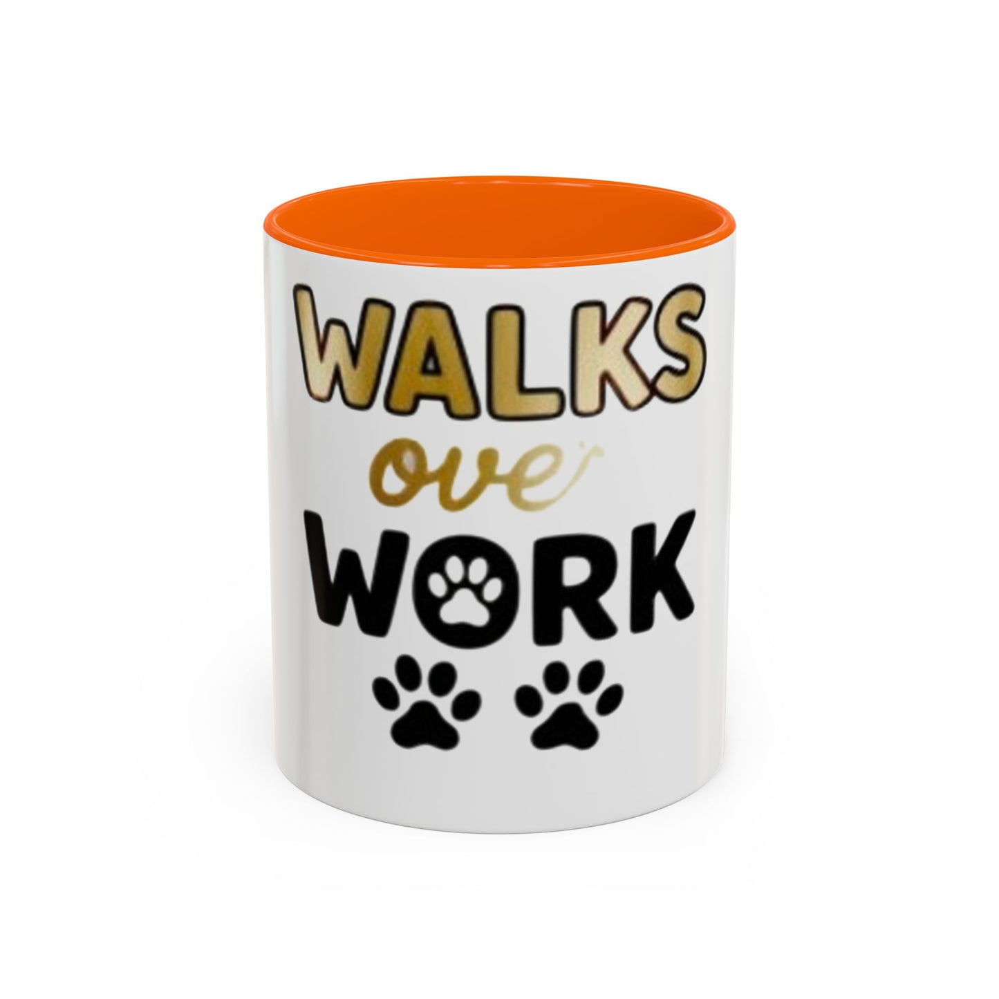Coffee Mug — "Walks Over Work" Dog Lover Accent Mug (11/15 oz)