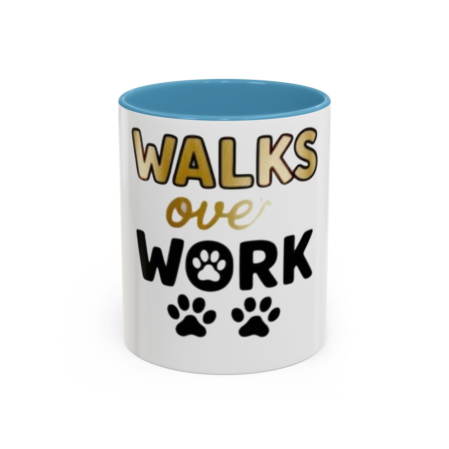 Coffee Mug — "Walks Over Work" Dog Lover Accent Mug (11/15 oz)