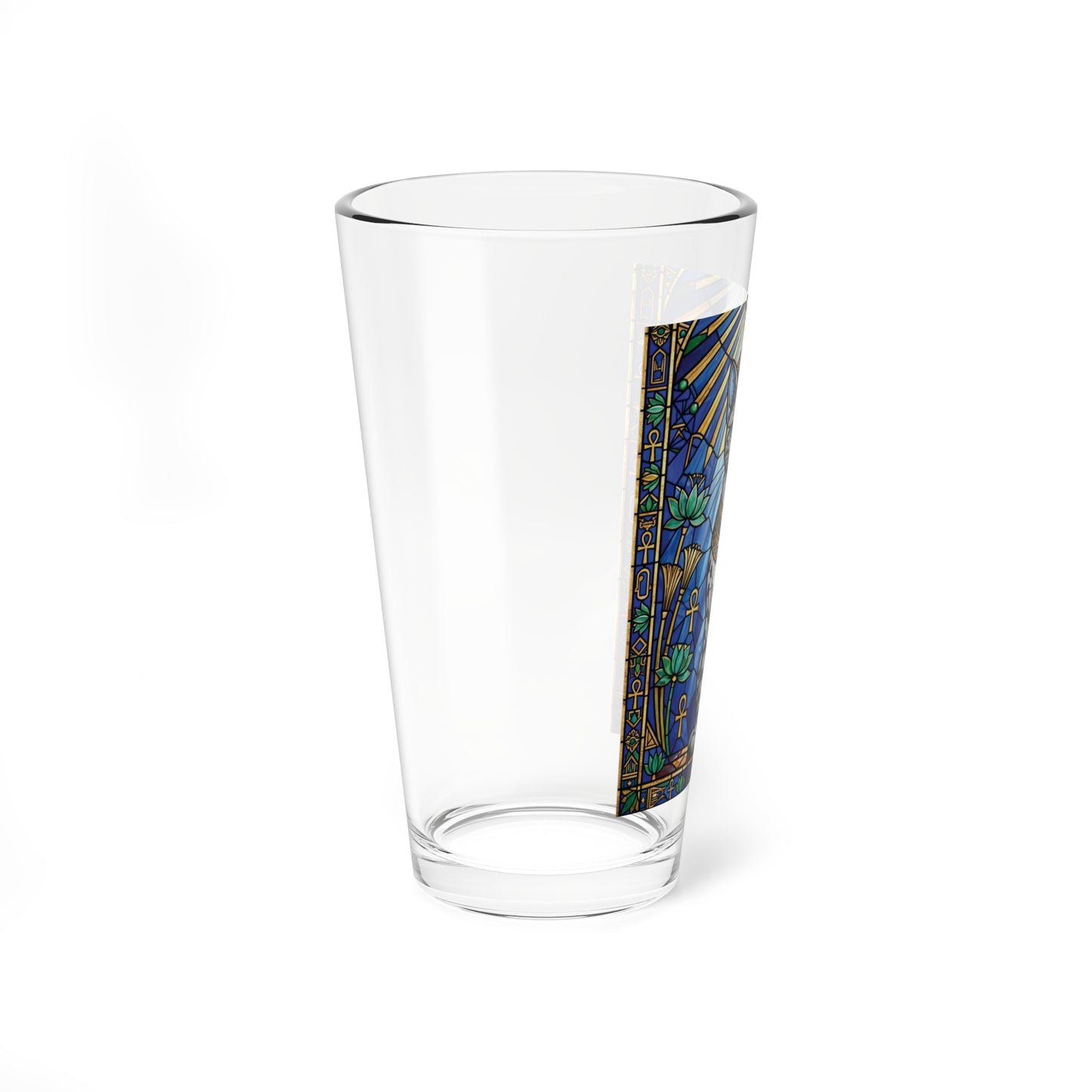 Egyptian Cat Pint Glass — 16oz Stained-Glass Style Mixing Glass