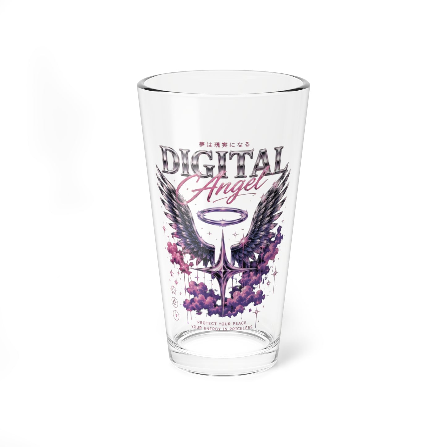 Mixing Glass - "Digital Angel" 16oz Cocktail Mixer Glass