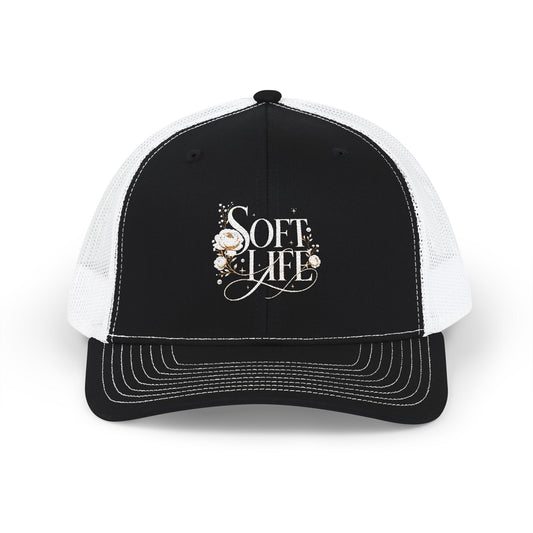 Soft Life Trucker Cap – Embroidered Snapback Mesh Hat