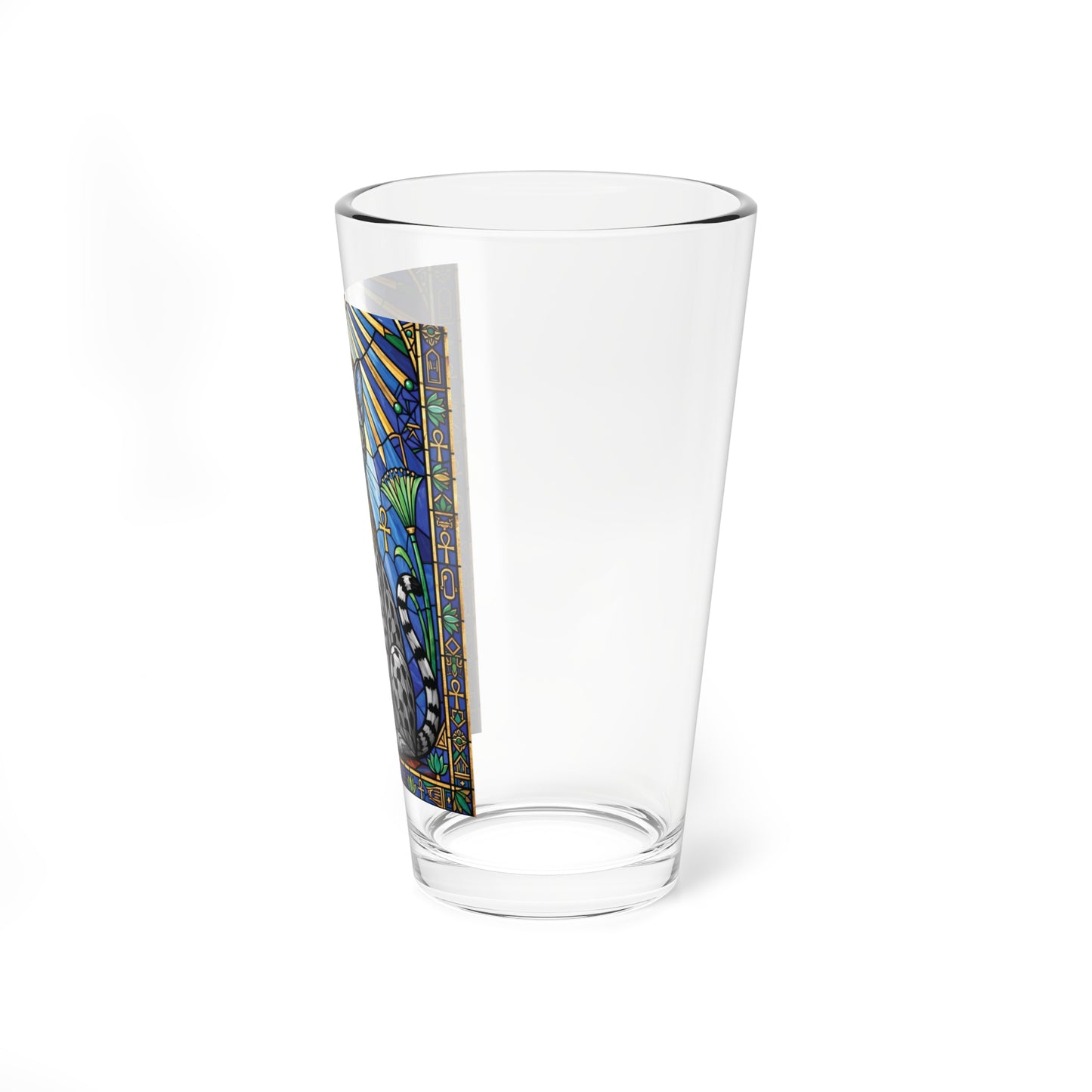 Egyptian Cat Pint Glass — 16oz Stained-Glass Style Mixing Glass