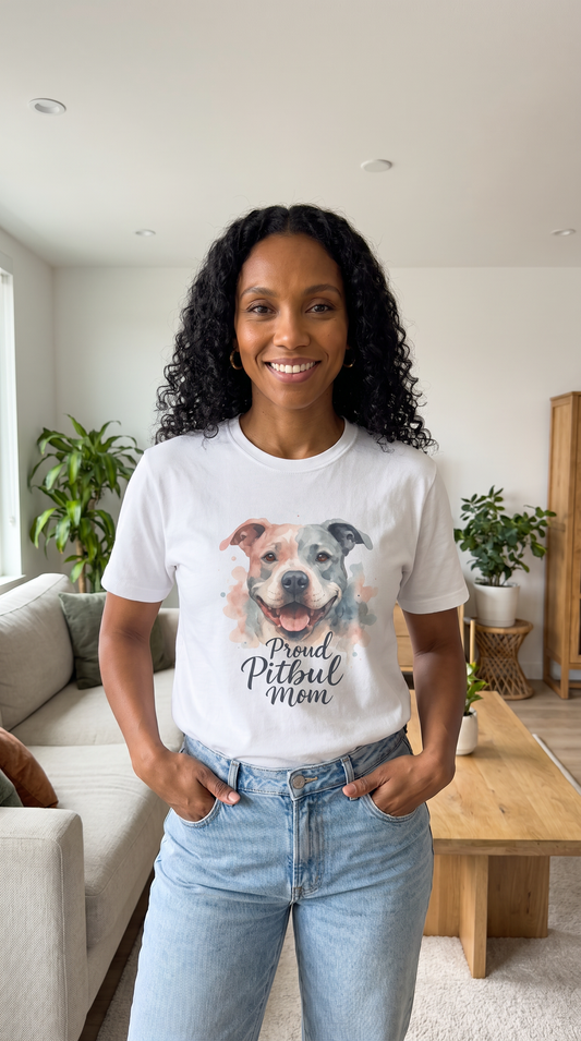Proud Pitbull Mom Graphic Tee 🐾