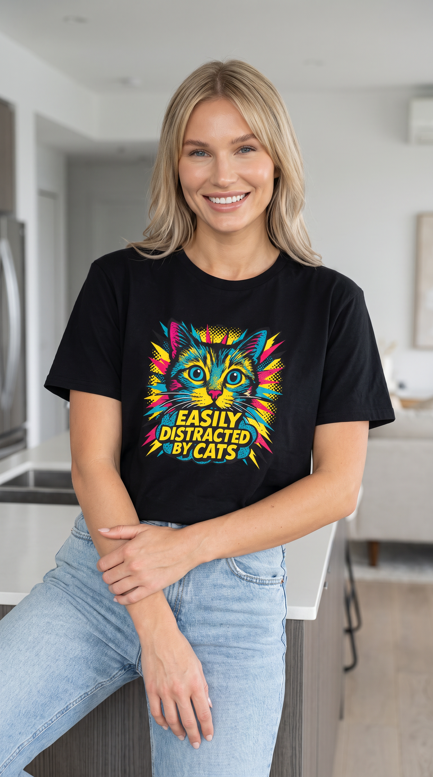 Easily Distracted by Cats T-Shirt