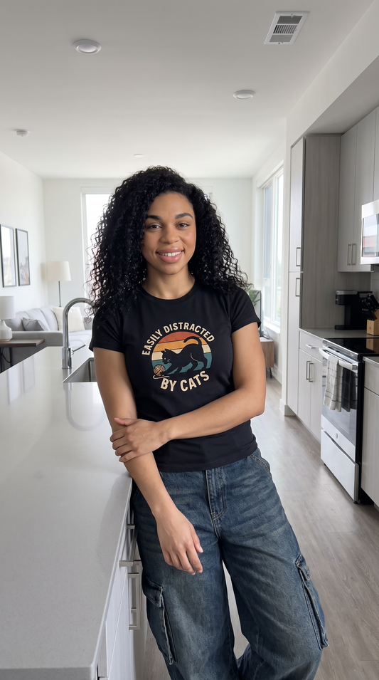 Easily Distracted by Cats T-Shirt